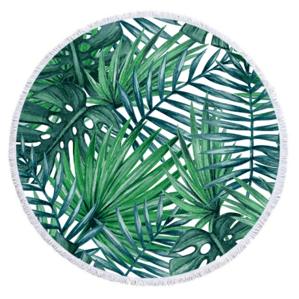 Mandala High Quality Round Beach Towel (palm)